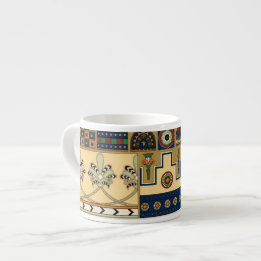 Assyrische retro patroonretro espresso kop