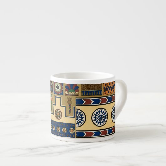 Assyrische retro patroonretro espresso kop (Voorkant rechts)