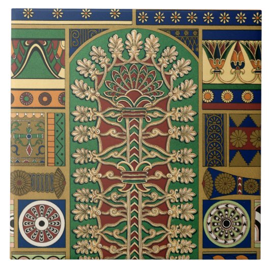 Assyrische retropatroon tegeltje (Voorkant)