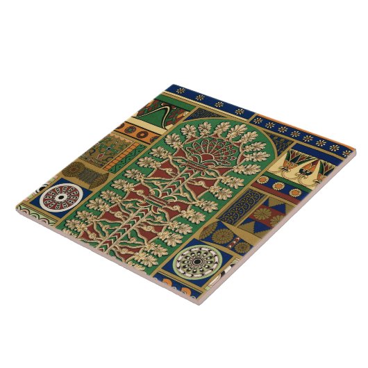 Assyrische retropatroon tegeltje (Zijkant)