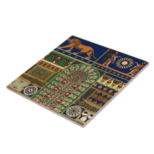 Assyrische retropatroon tegeltje (Zijkant)