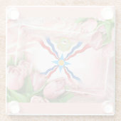Assyrische Rozen Glas Onderzetter (Achterkant)