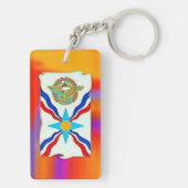 Assyrische vlag Acryl Sleutelhanger (achterkant)