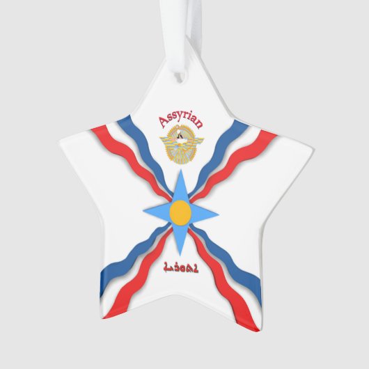 Assyrische vlag Acrylversiering, ster Ornament (voorkant)