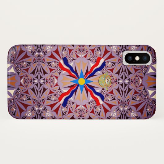 Assyrische vlag Case-Mate iPhone case (Achterkant (horizontaal))