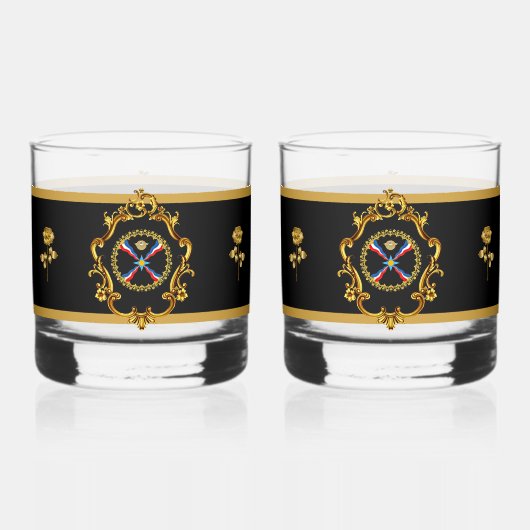 Assyrische vlag Drinkware Set Whisky Glas (Achterkant)
