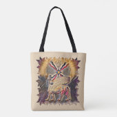 Assyrische vlag en Lamassu Canvas tas (Achterkant)