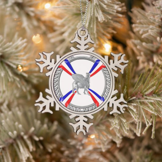Assyrische vlag en Lamassu Snowflake Ornament (Boom)