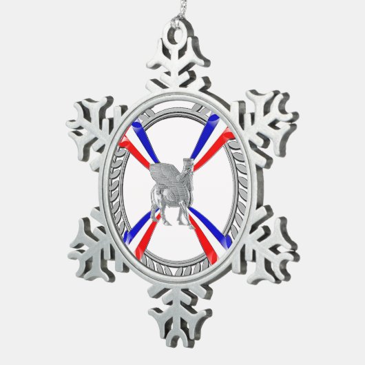 Assyrische vlag en Lamassu Snowflake Ornament (Rechts)