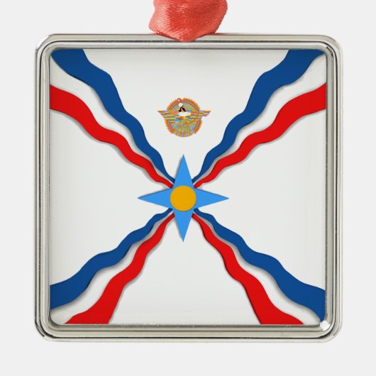 Assyrische Vlag Keramisch Ornament (Voorkant)