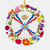 Assyrische vlag Keramische cirkelvormgeving Keramisch Ornament (Achterkant)