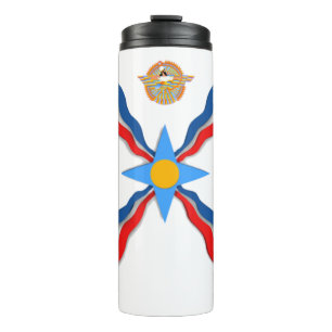 Assyrische Vlag Thermische Tumbler Thermosbeker