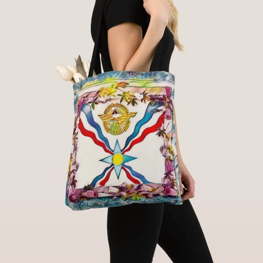 Assyrische vlag tote bag (Dichtbij)