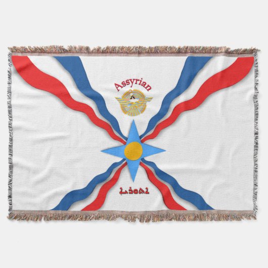 Assyrische Vlag Worpdeken Deken (Voorkant)