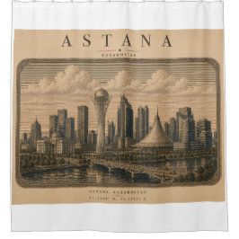 Astana | Vintage Travel City Design Douchegordijn