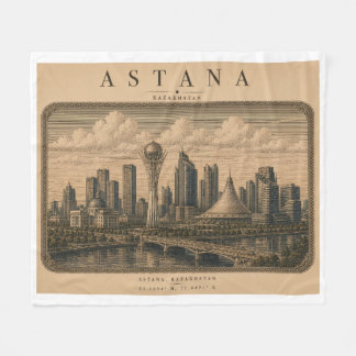 Astana | Vintage Travel City Design Fleece Deken