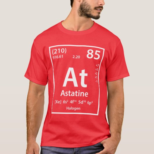 Astatine Element (wit) T-Shirt (Voorkant)