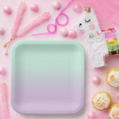 astel, esthetisch en Lila gradiënt ombre Papieren Bordje (Feest)