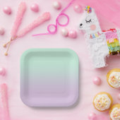 astel, esthetisch en Lila gradiënt ombre Papieren Bordje (Feest)