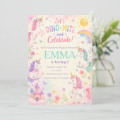 astel Unicorn Birthday Invitation Template Kaart (Staand voorkant)