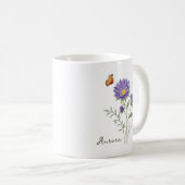 Aster Birth Month Flower Koffiemok (Voorkant rechts)