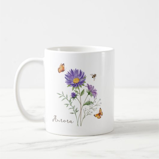 Aster Birth Month Flower Koffiemok (Links)