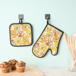 Aster Bloom Ovenwant & Pannenlap Set