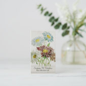 Aster Chinensis Flower Bouquet  Script Visitekaartje (Staand voorkant)