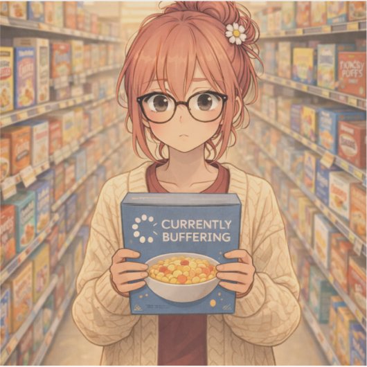 Aster™ Currently Buffering Custom-Cut Vinyl Sticke Sticker (Voorkant)