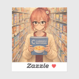 Aster™ Currently Buffering Die-Cut Sticker Cute Ae