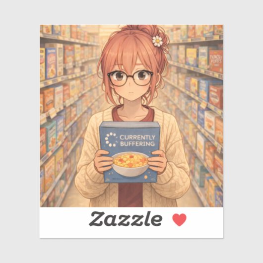 Aster™ Currently Buffering Die-Cut Sticker Cute Ae (Vel)