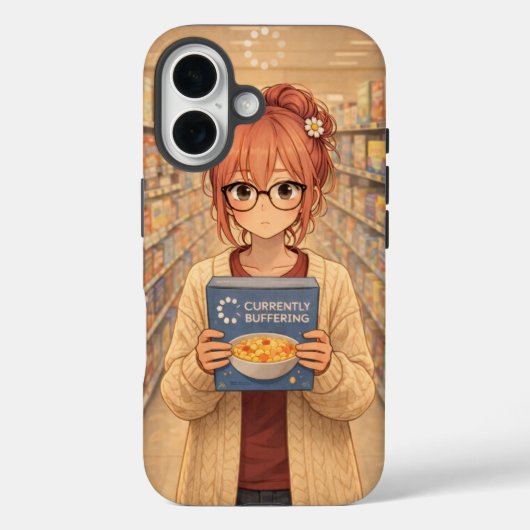 Aster™ Currently Buffering iPhone 16 Case Cute  (Achterkant)