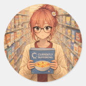 Aster™ Currently Buffering Round Sticker Cute Aest (Voorkant)