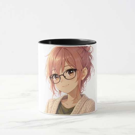 Aster™ Cute Aesthetic Girl Coffee Mug Cozy Vibes Mok (Midden)