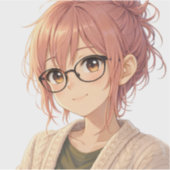 Aster™ Cute Aesthetic Girl Die-Cut Sticker Cozy Vi (Voorkant)