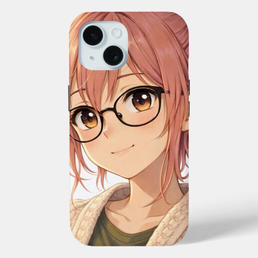 Aster™ Cute Aesthetic Girl iPhone 15 Case Cozy Vib (Achterkant)