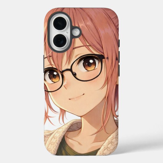 Aster™ Cute Aesthetic Girl iPhone 16 Case Cozy Vib (Achterkant)