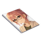Aster™ Cute Aesthetic Girl Spiral Notebook Cozy Vi Notitieboek (Rechterzijde)