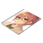 Aster™ Cute Aesthetic Girl Spiral Notebook Cozy Vi Notitieboek (Linkerzijde)