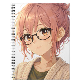 Aster™ Cute Aesthetic Girl Spiral Notebook Cozy Vi Notitieboek