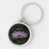 Aster Flower with Raindrops Personated Photo Sleutelhanger (Voorkant)