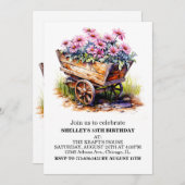  Aster Flowers Verjaardagsfeestuitnodigingen Kaart (Voorkant / Achterkant)