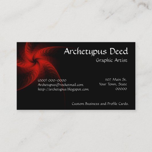 Aster fractal Visitekaartje (Voorkant)