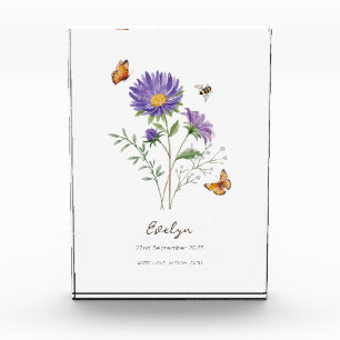 Aster Geboortemaand Bloem Fotoblokken