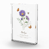 Aster Geboortemaand Bloem Fotoblokken (Rechts)