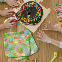Aster & Kegelbloemen & tropische bladeren waterver Papieren Bordje