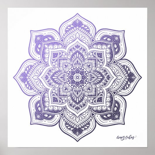 Aster Mandala Fijne Kunstprint Poster (Voorkant)
