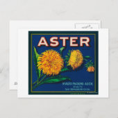 Aster-merk Citrus-kratenetiket Briefkaart (Voorkant / Achterkant)