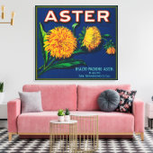 Aster-merk Citrus-kratenetiket Canvas Afdruk (Insitu (Woonkamer))