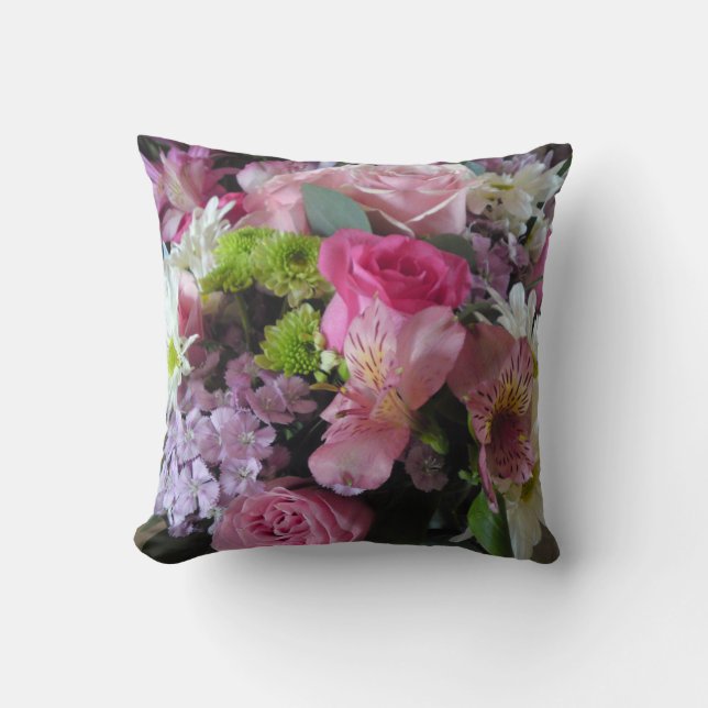 Aster Roos Lily Flower Pillow Kussen (Voorkant)